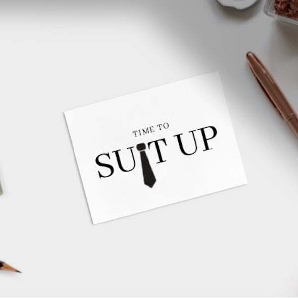 Time To Suit Up - 1 Page - Proposal | Printable - Digital Download | Wedding Cards, Gifts for Him, Funny Cards