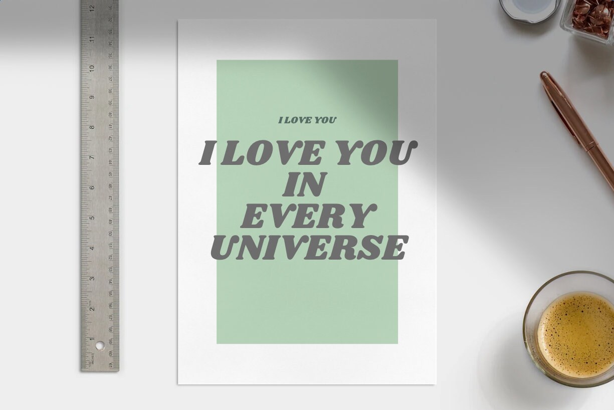 I Love You in Every Universe - Green | Printable - Digital Download ...