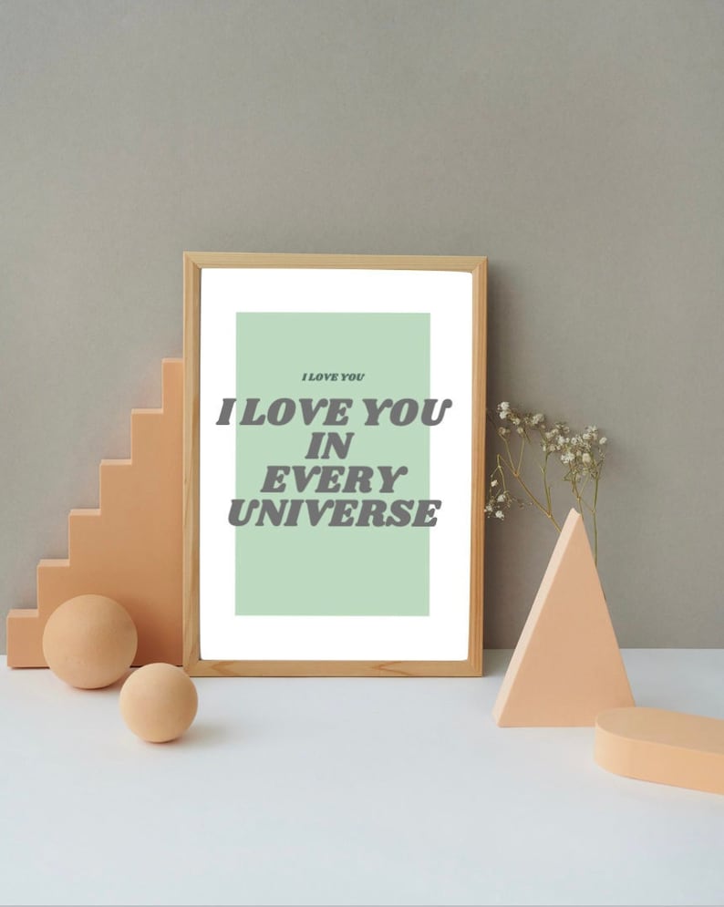 I Love You in Every Universe - Green | Printable - Digital Download ...
