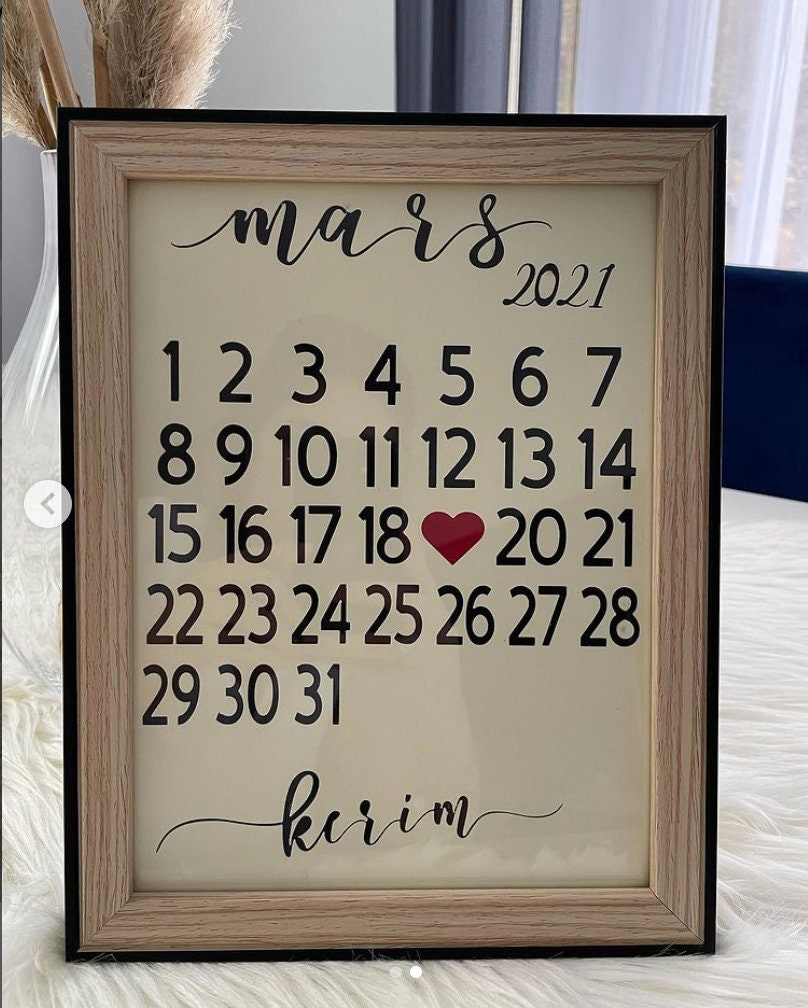 Cadre en Calendrier Personnalisé