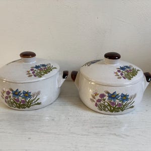 Juego de dos fuentes para horno con tapa, flor silvestre