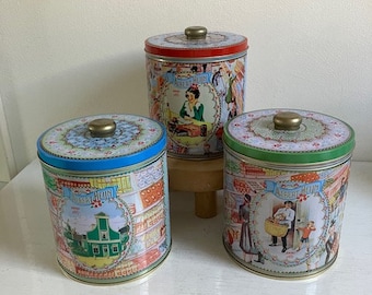 Albert Heijn round storage tins, 125 years anniversary