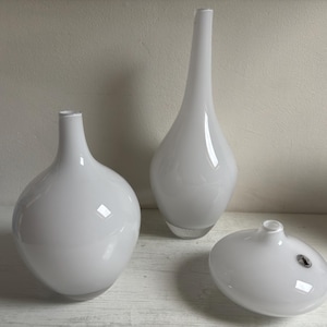 Ikea Salong vase design by Johanna Jelinek, white frosted glass