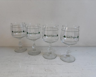 Set van 2 of 4 Irish Coffee glazen, met maatverdeling en afbeelding Shamrock, Whisky, Durabor