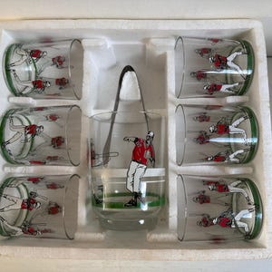 Eight-piece Whisky set, A. Masserini, Milan, baseball