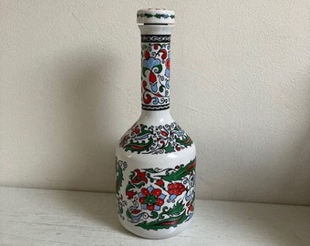 Metaxa porcelain bottle with cork, hand-painted, made in Greece