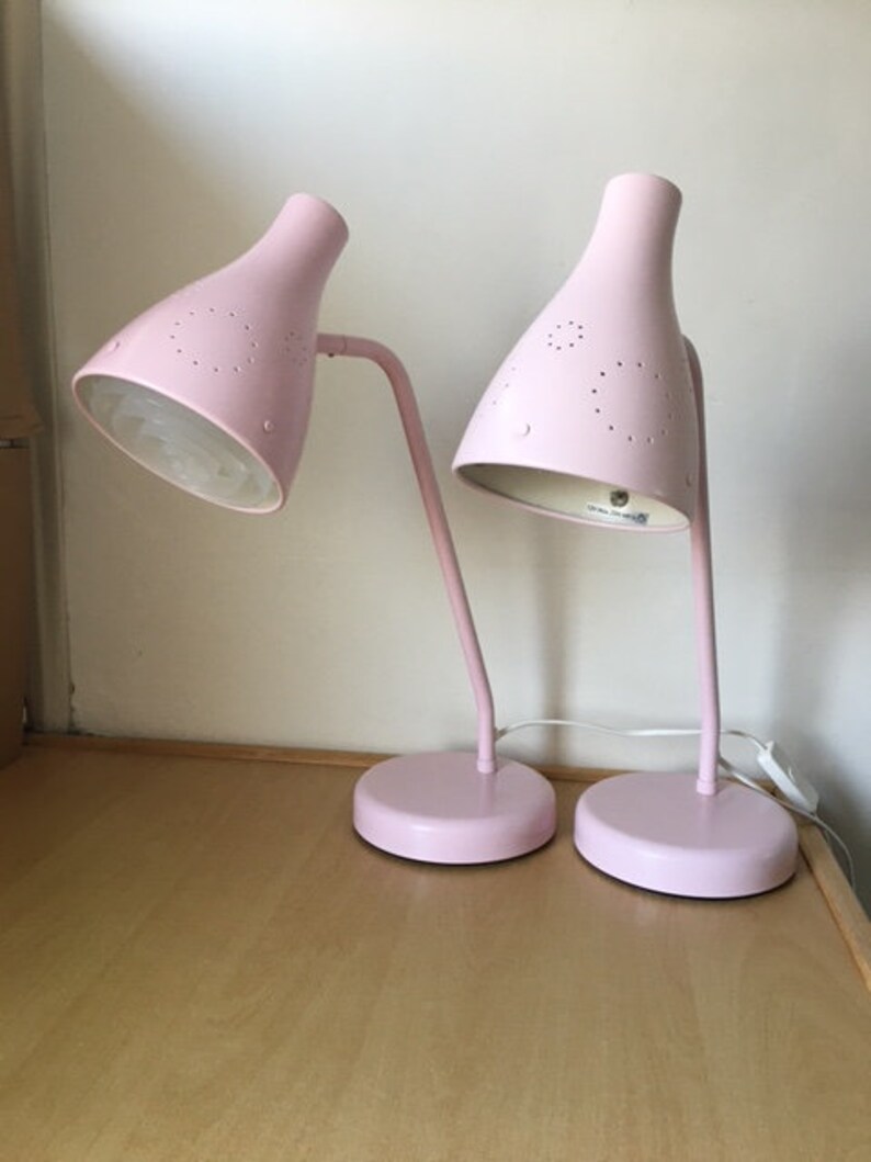 Ikea Snöig Desk Lamp Light Pink Etsy