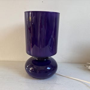 Ikea Lykta table lamp, purple, glass