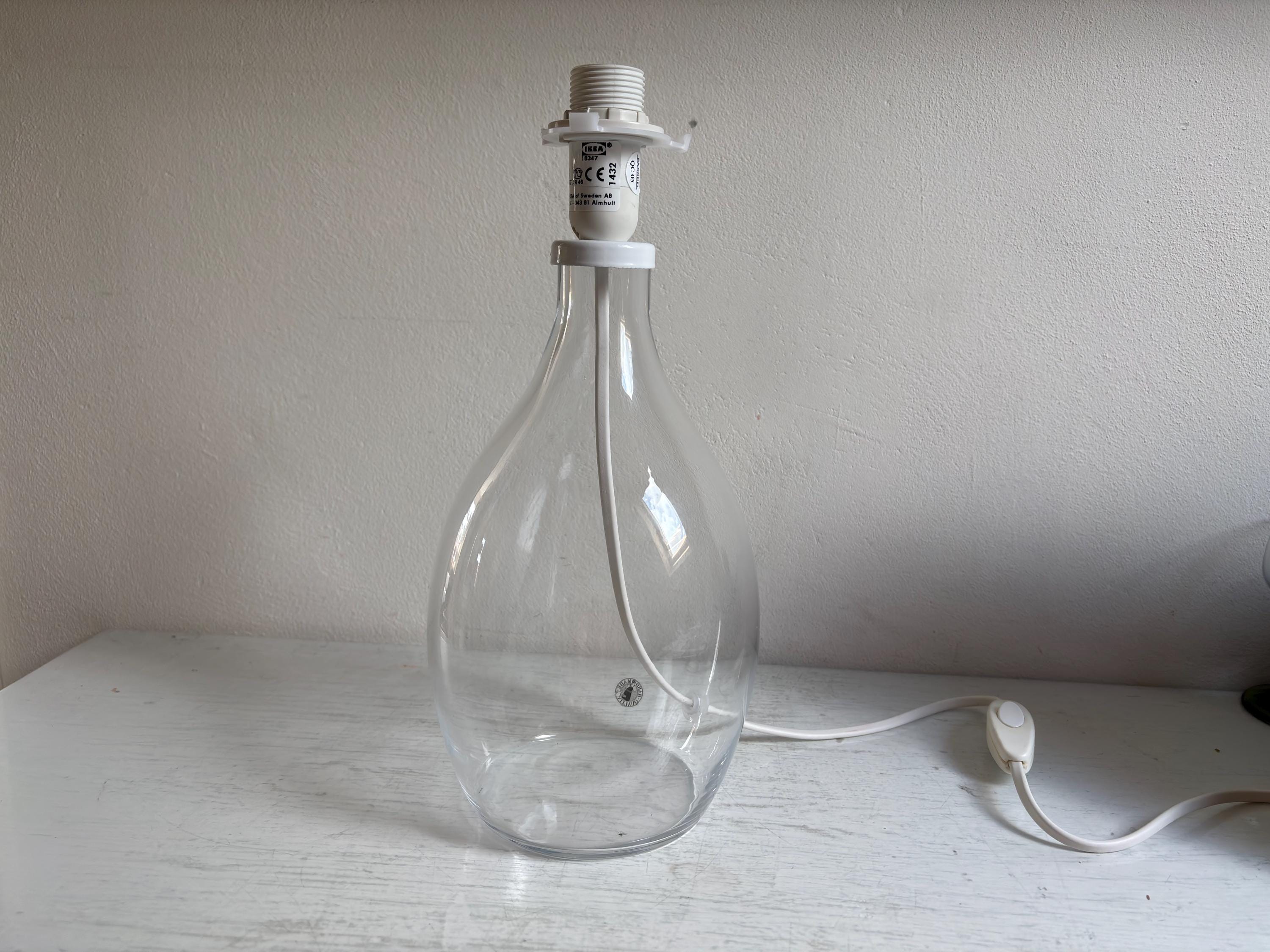 Ikea glass lamp base BRAN, handmade Quality, height 30 cm
