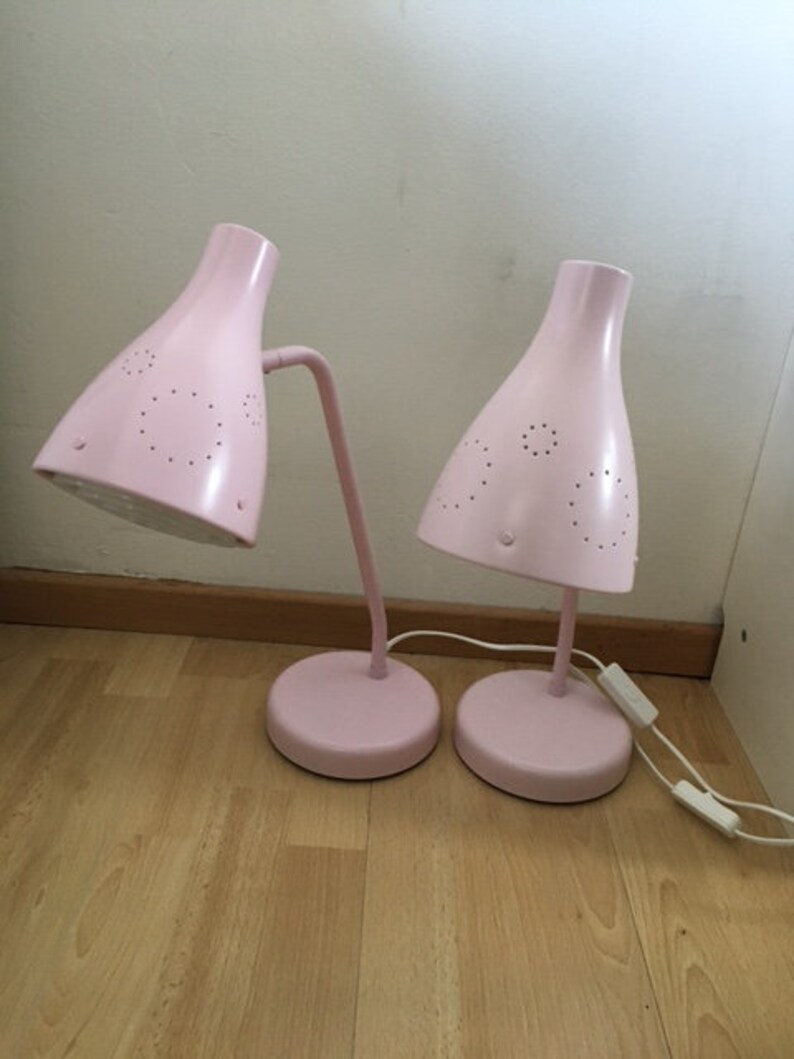 Ikea Snöig Desk Lamp Light Pink Etsy