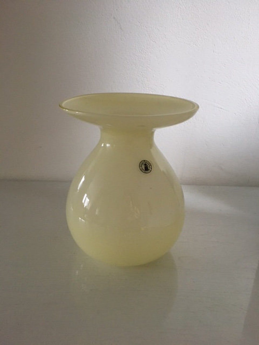 Normaal Reis telegram Ikea Light Yellow Glass Vase Handmade Design Barbro - Etsy Israel