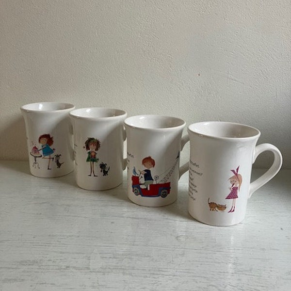 Mugs by Douwe Egberts, Pluk van de Petteflet, Annie M.G. Schmidt, Fiep Westendorp, Staffordshire