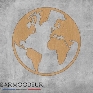 CARTE DU MONDE - Décoration murale en bois