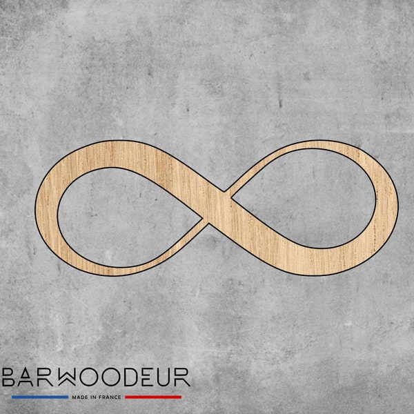 SYMBOLE INFINI en bois | Décor mural pour la Saint-Valentin | Disponible couleur bois naturel ou noir | Décoration intérieure