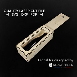 COFFRET 1 BOUTEILLE VIN / Laser cut file / Instant download .ai .svg .dxf .pdf .png