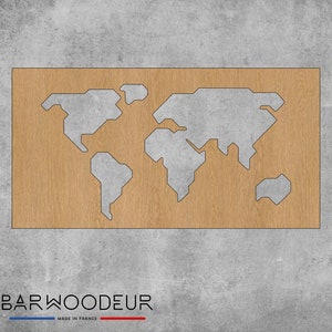 CARTE DU MONDE - Décoration murale en bois