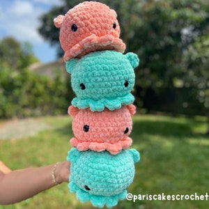 Large Cuddle Fish Plushie, crochet plushie, adorable, soft plush, cute, stuffed animal, handmade toy