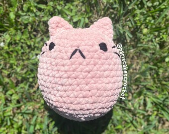 Chonky Cat Egg Crochet Plushie, Handmade Soft Stuffed Animal