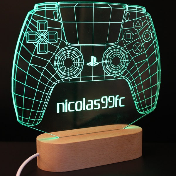 Personalisierte LED Lampe 3D Playstation Controller mit optionaler Gravur