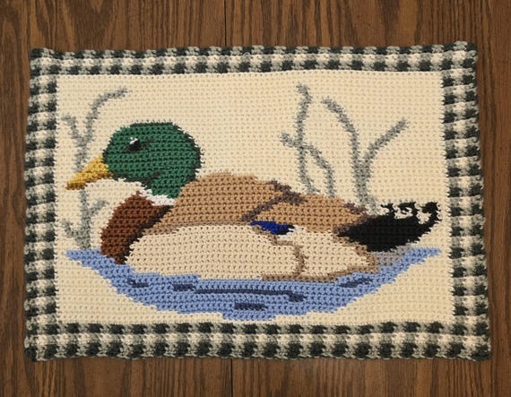 PATTERN ONLY* Mallard Duck Stamp Tapestry*Wall Hanging*Wall Decor