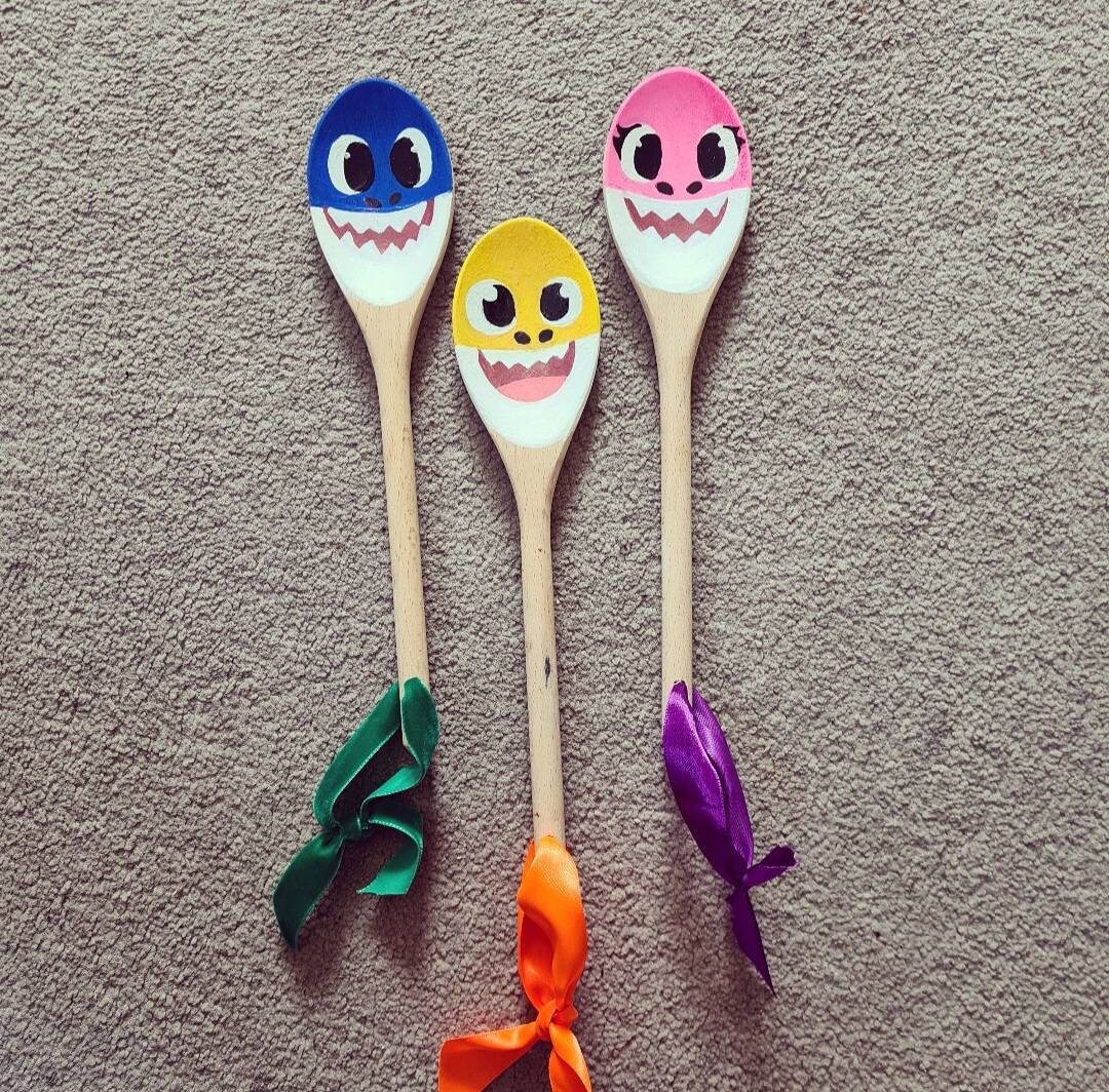 Baby Shark Inspired Wooden Spoons Etsy Hong Kong