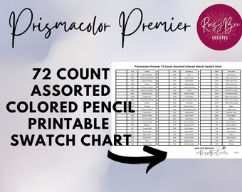 Prismacolor Premier 72-ct. Assorted Printable Swatch Chart, Fillable Colored Pencils Swatch Chart, Large Print Swatch Chart, Adult Coloring