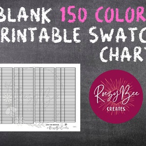 Blank 150-ct. Printable Swatch Chart, Colored Pencils Swatch Chart, Marker Swatch Chart, Color Organization, Adult Coloring