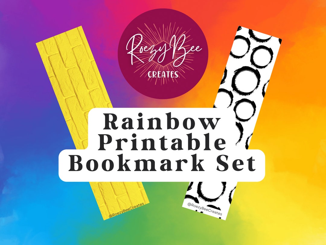 Rainbow Printable Bookmark Set, Large Set, Classroom Bookmarks, Teacher ...