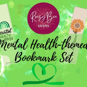 Mental Health Printable Bookmark Set, Mental Health Gift, Aesthetic Bookmarks, Downloadable Bookmark, Mental Health Advocacy