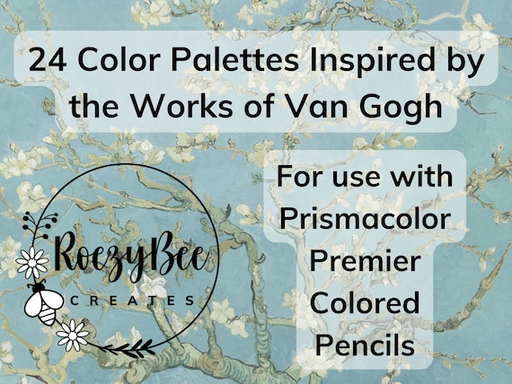 Van Gogh Color Palette, Prismacolor Pencils, Adult Coloring (Digital Download)