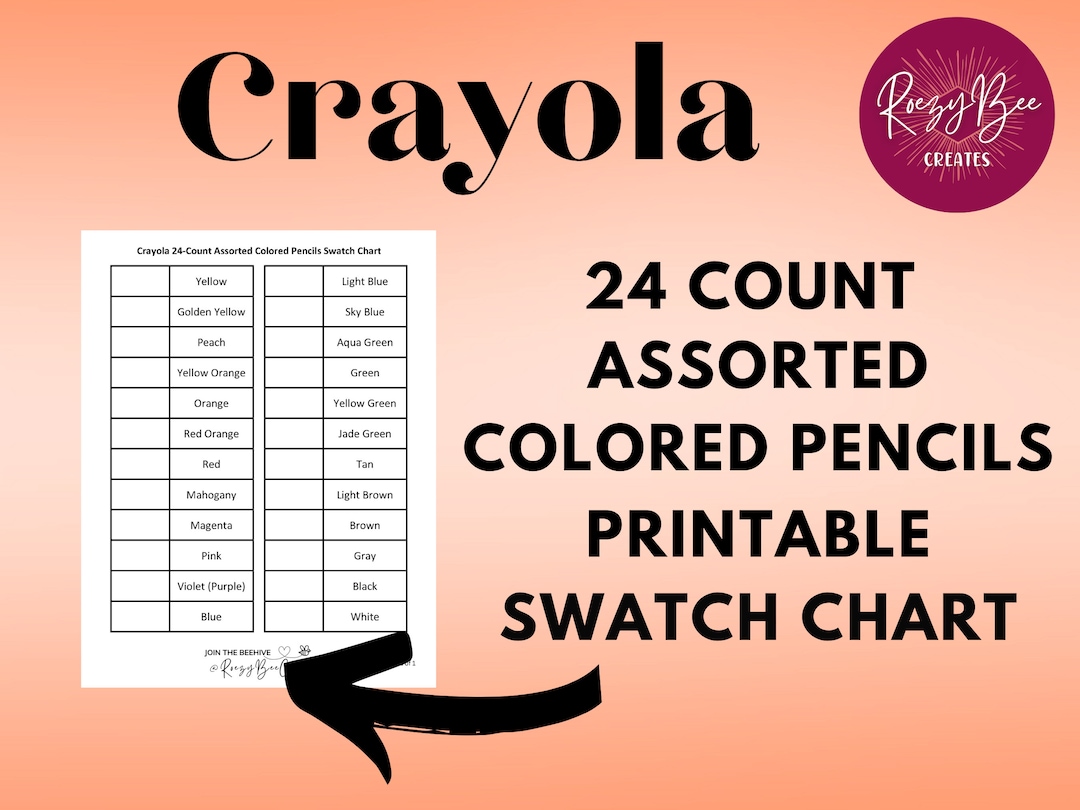 Crayola 24-ct. Assorted Printable Fillable Swatch Chart, Colored ...