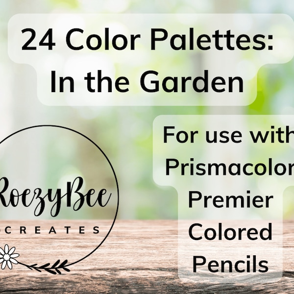 Vom Garten inspirierte befüllbare Farbpaletten Prismacolor Premier Buntstifte, Frühlingsfarbschemata, Ausmalen für Erwachsene, Design-Ideen