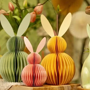 Osterhasen Honeycomb Hasen Honeycombhasen Hänger Aufhänger  verschiedene Größen Osterdeko Ostern Frühlingsdeko Bunte Hasen Pappe/Papier Hase