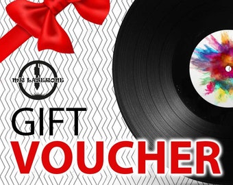 Certificat-cadeau avec carte imprimable pour créer un vinyle personnalisé! Parfait pour les cadeaux de dernière minute