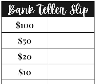 Bank Teller Slip Printable Etsy Bank Teller Slip Printable Etsy