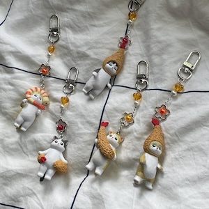 Mofusand Fried Shrimp Schlüsselanhänger Cat Keychain, Keyring, Bagcharm