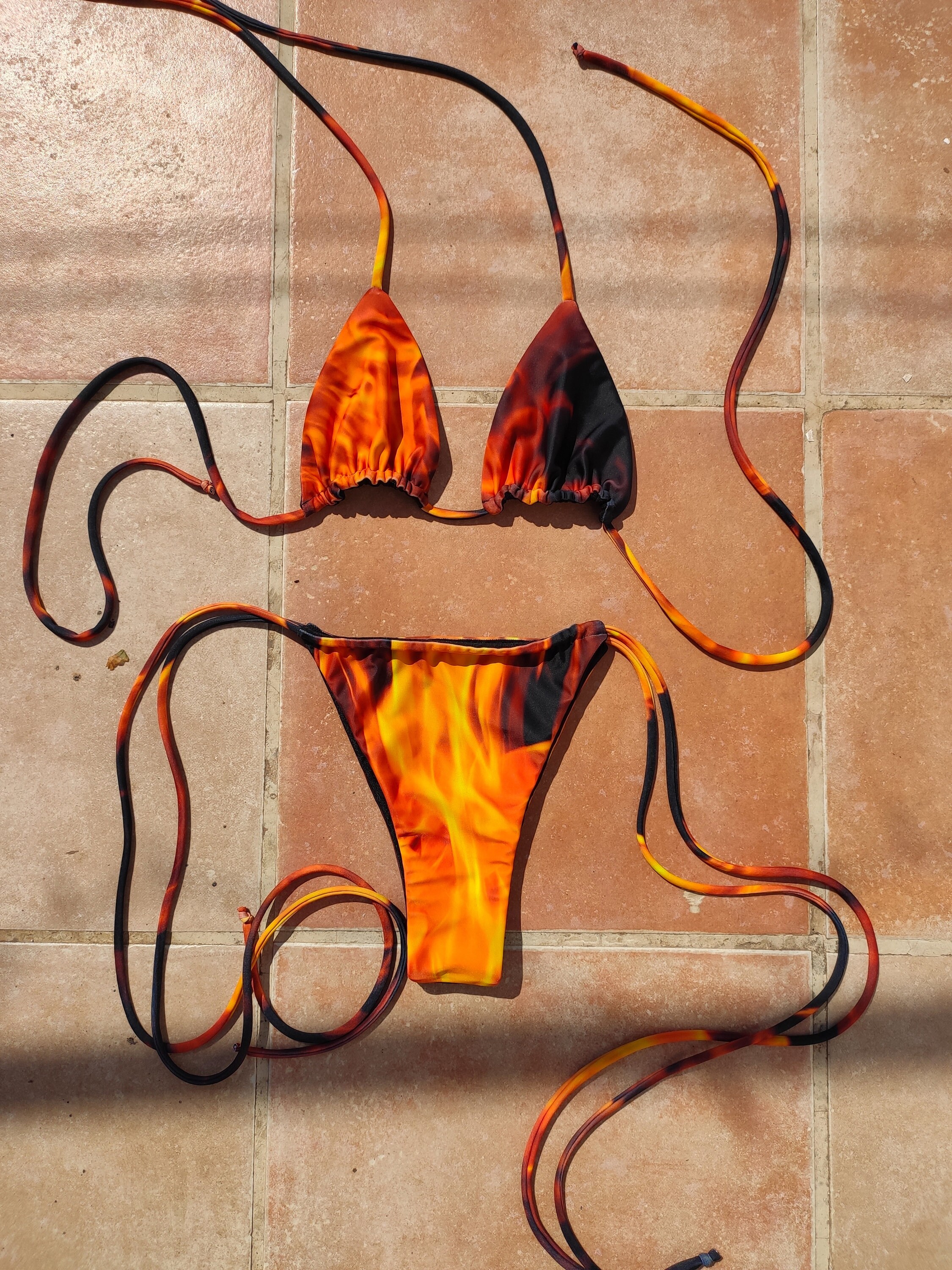 Brush Flame Bikini Top