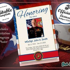 Marine Corps Funeral Program - Enlisted