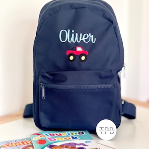 Personalised embroidered kids backpack with choice of motif. Nursery backpack, back to school, travel backpack. Children’s backpack, school.