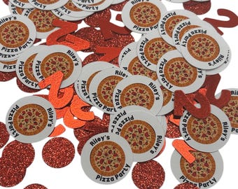 Pizza Party Confetti - Birthday Confetti - Personalized Pizza Party Decor