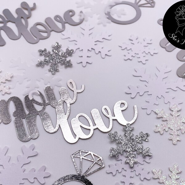 SNOW IN LOVE confetti - Winter Bride - Bachelorette Party - Bridal Shower