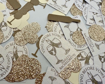 VINO BEFORE VOWS Confetti - Bachelorette Party Decor - Bridal Shower Decor