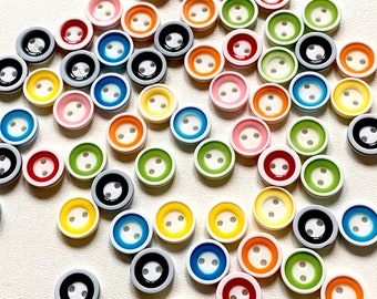 48 boutons pour enfants, 13mm, boutons en résine, couleurs mélangées