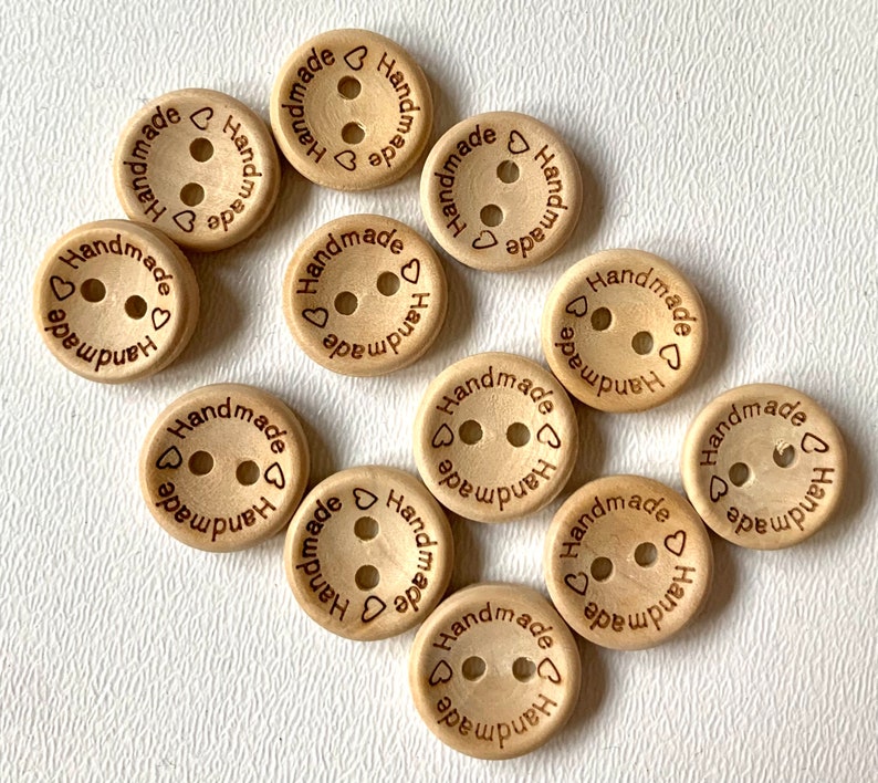 12 pieces children's buttons, buttons, 15 mm. Handmade. Baby buttons image 1