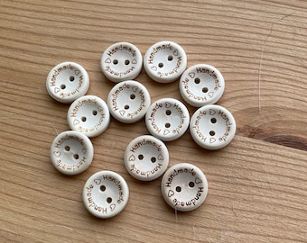 12 pieces of children's buttons, baby buttons, buttons, 20 mm. Handmade with love. Also for adults