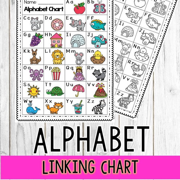 Alphabet Linking Chart Letter Sound Practice Homeschool Preschool Kindergarten Activity