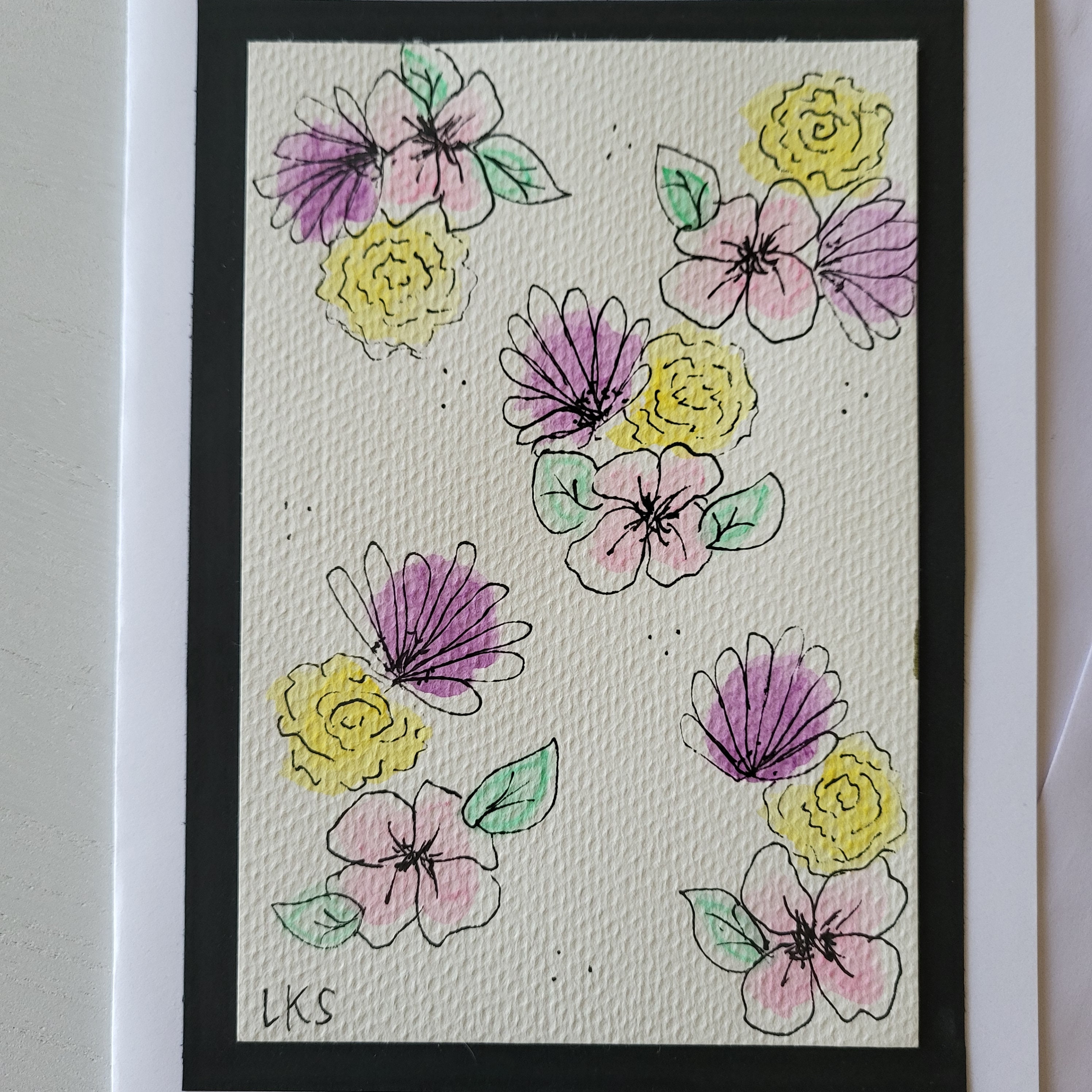 Blank Watercolor Floral Greeting Card #2 - Etsy