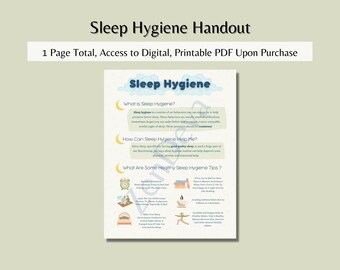 Sleep Hygiene Handout - Therapy Tool, Educational Handout