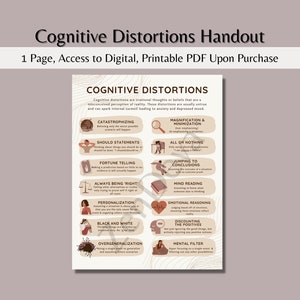 Cognitive Distortions Handout - Educational/Therapy Aid and Tool