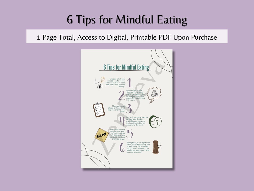 6 Tips For Mindful Eating Educational informational Handout Group 6 Tips For Mindful Eating Educational informational Handout Group
